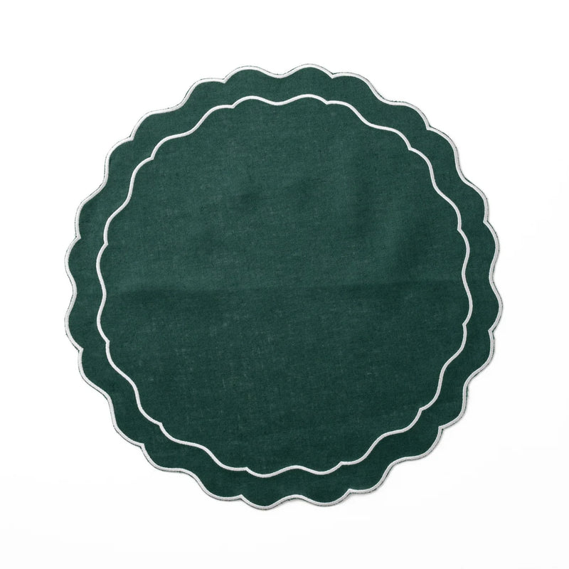 Linen Scalloped Edged Placemats