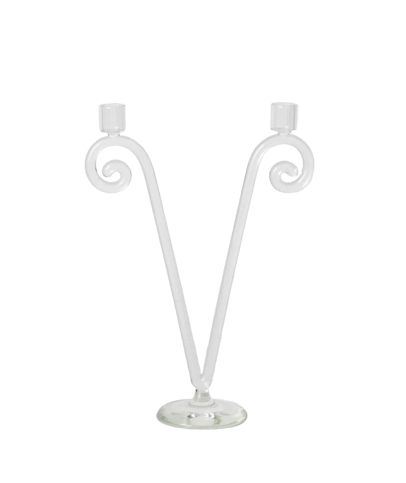 Borosilicate Glass Double Spiral Candleholder