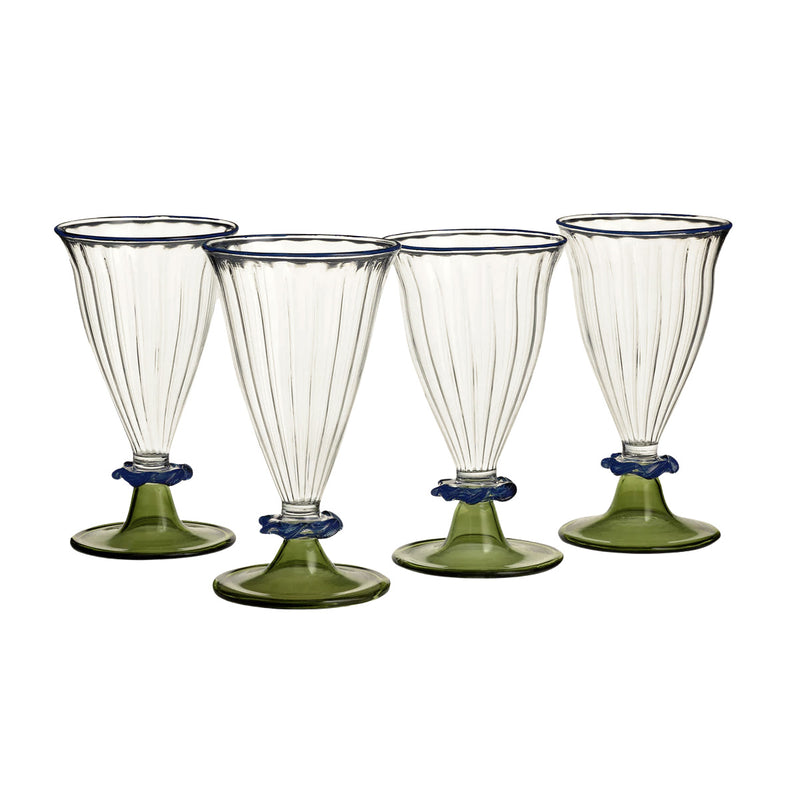 Handblown Palace Walk Wine Glass Set, Set of 4