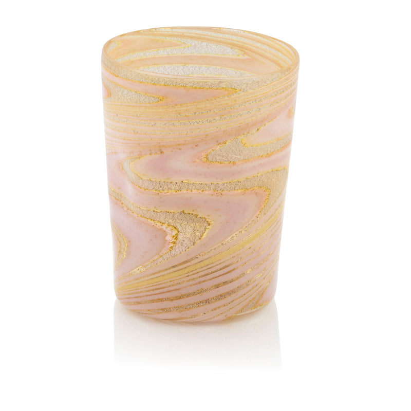 Ernest Handmade Gold & Rose Murano Tumbler Glass