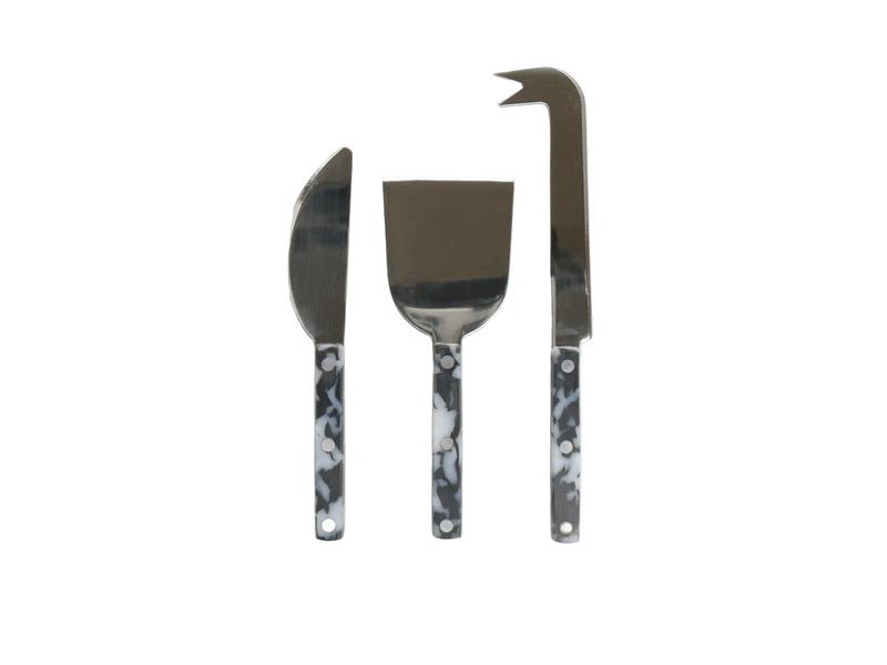 Black & White Cheese Knives Set