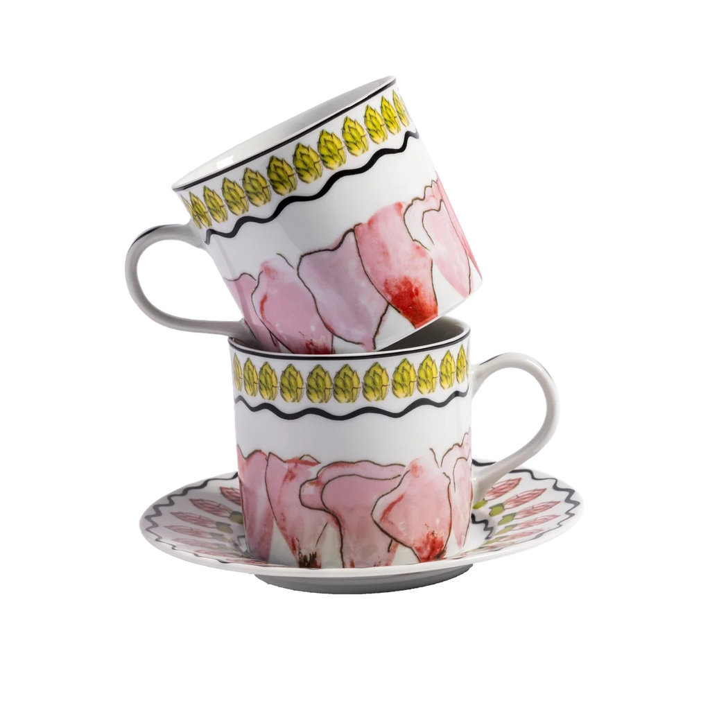 Tea Cup and Saucer Tropicos (set of 4)