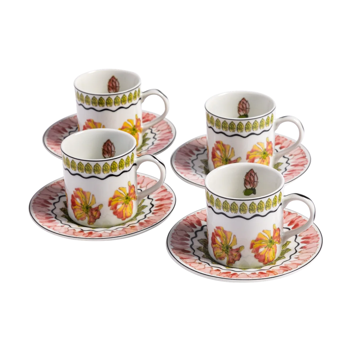 Espresso Cup and Saucer Tropicos (set of 4)