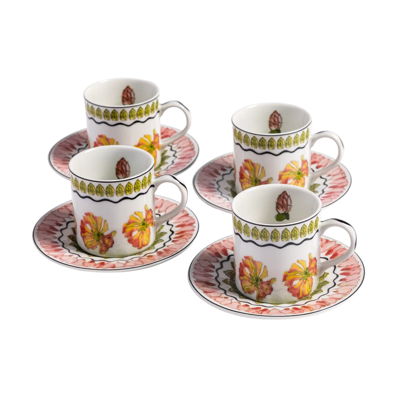 Espresso Cup and Saucer Tropicos (set of 4)