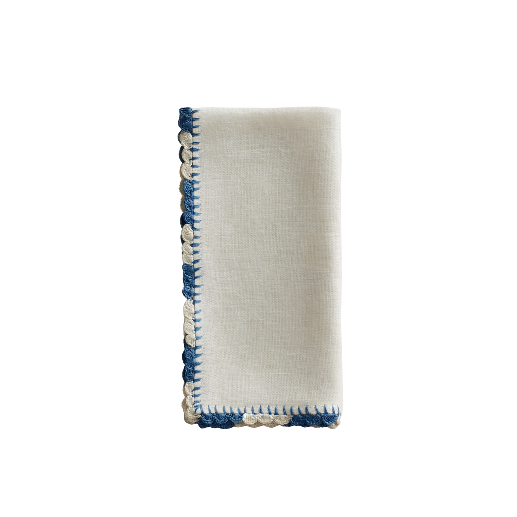 Luxor Crochet-Trimmed Linen Napkin