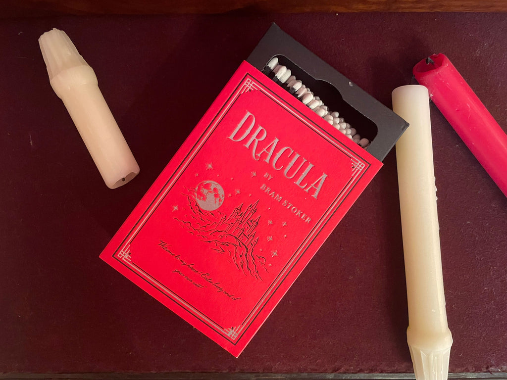 Dracula matchbox with candles