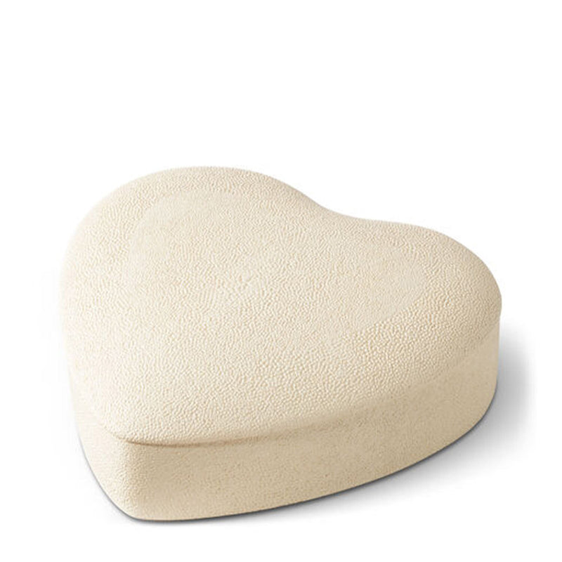 Shagreen Heart Cream Jewelry Box