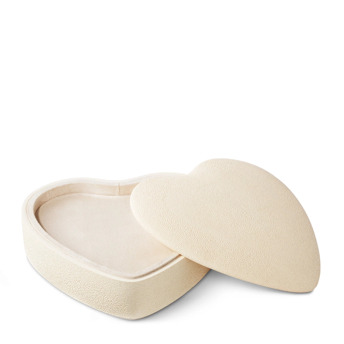 Shagreen Heart Cream Jewelry Box