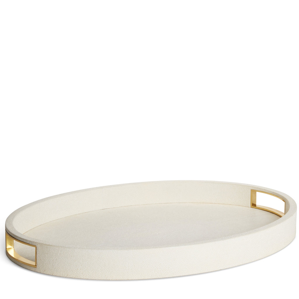 Modern Shagreen Cream Cocktail Tray