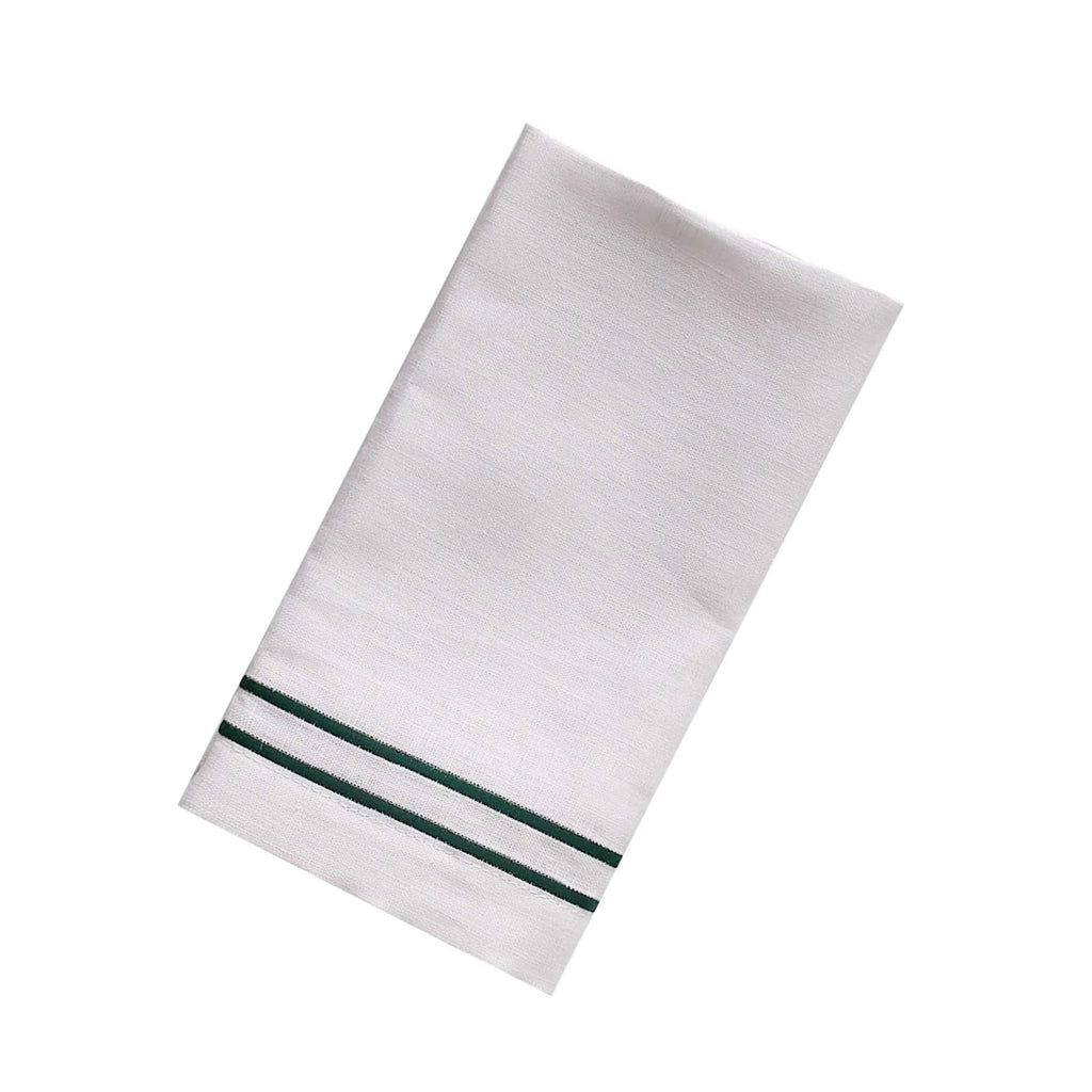 Embroidered Double Stripe Linen Napkins