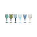 Set of 6 Textured Goblets, Blue/Green