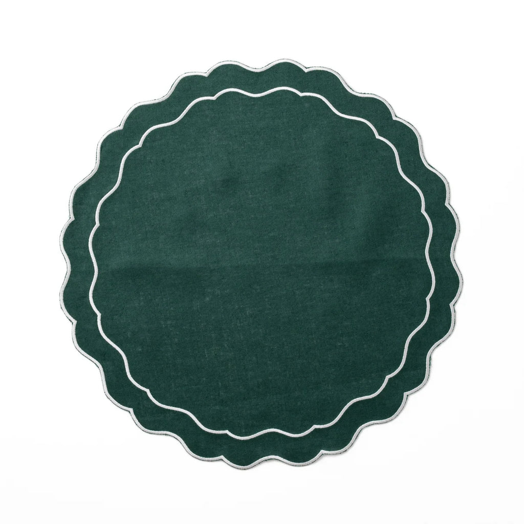 Linen Scalloped Edged Placemats