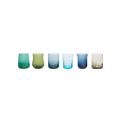 Set of 6 Textured Tumblers, Blue/Green