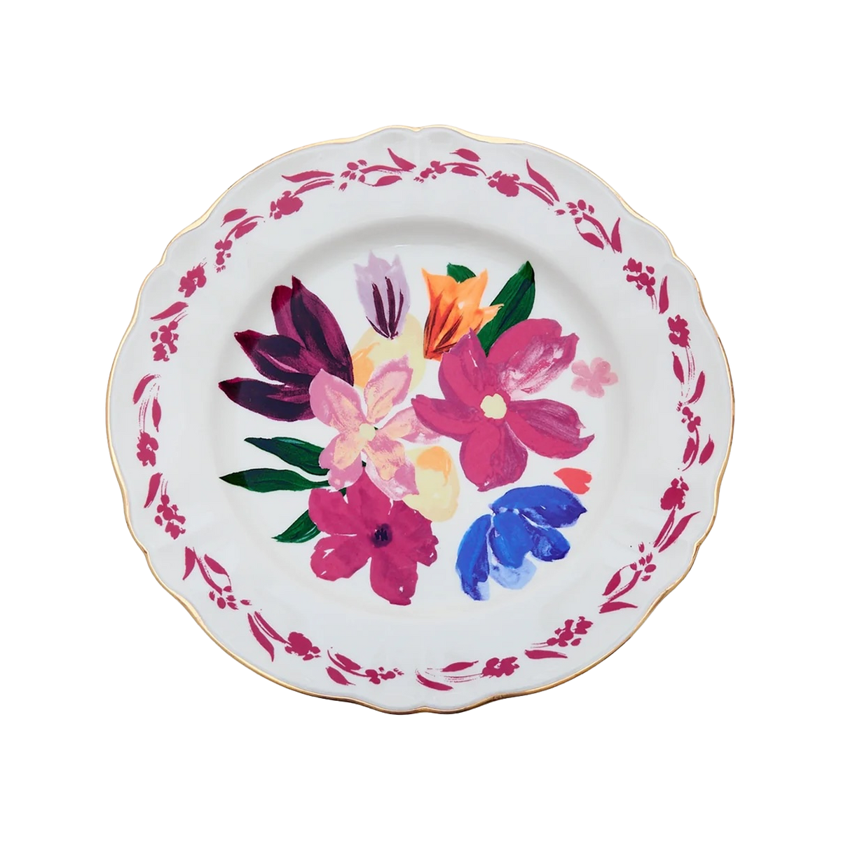 Magenta Bouquet Dinner Plate