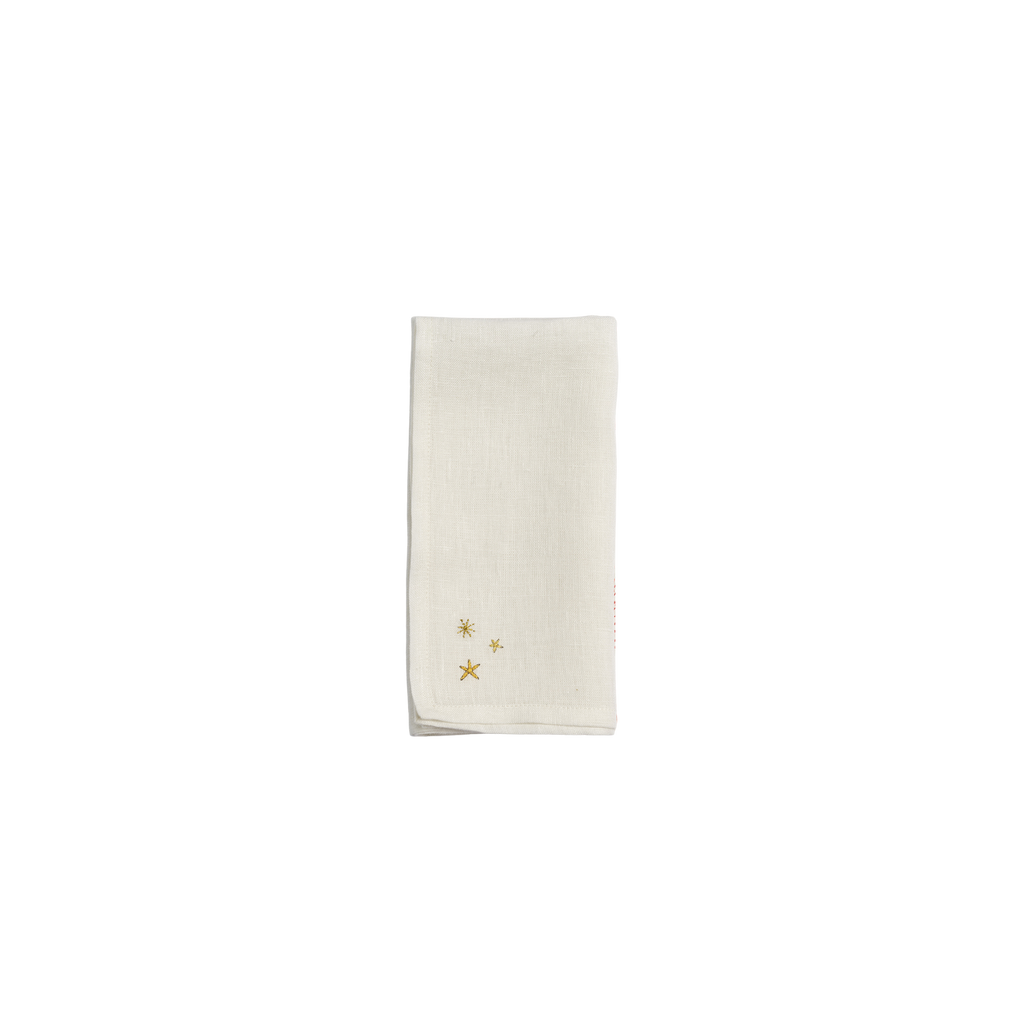Starry Hand-Embroiderd Linen Napkin
