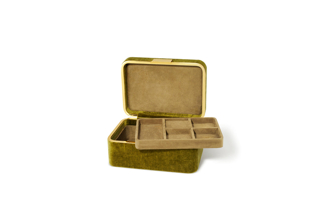 Beauvais Velvet Moss Jewelry Box