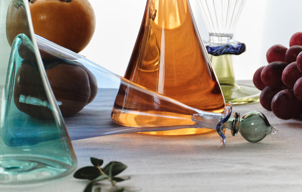 Oil & Vinegar Handblown Dispenser Set