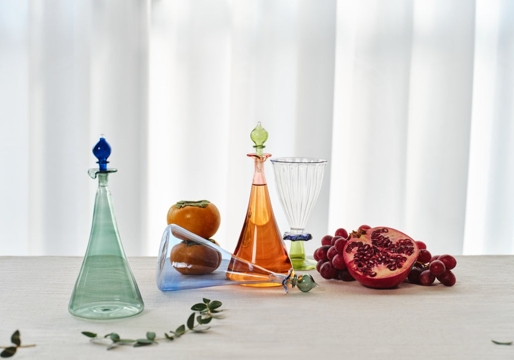 Oil & Vinegar Handblown Dispenser Set