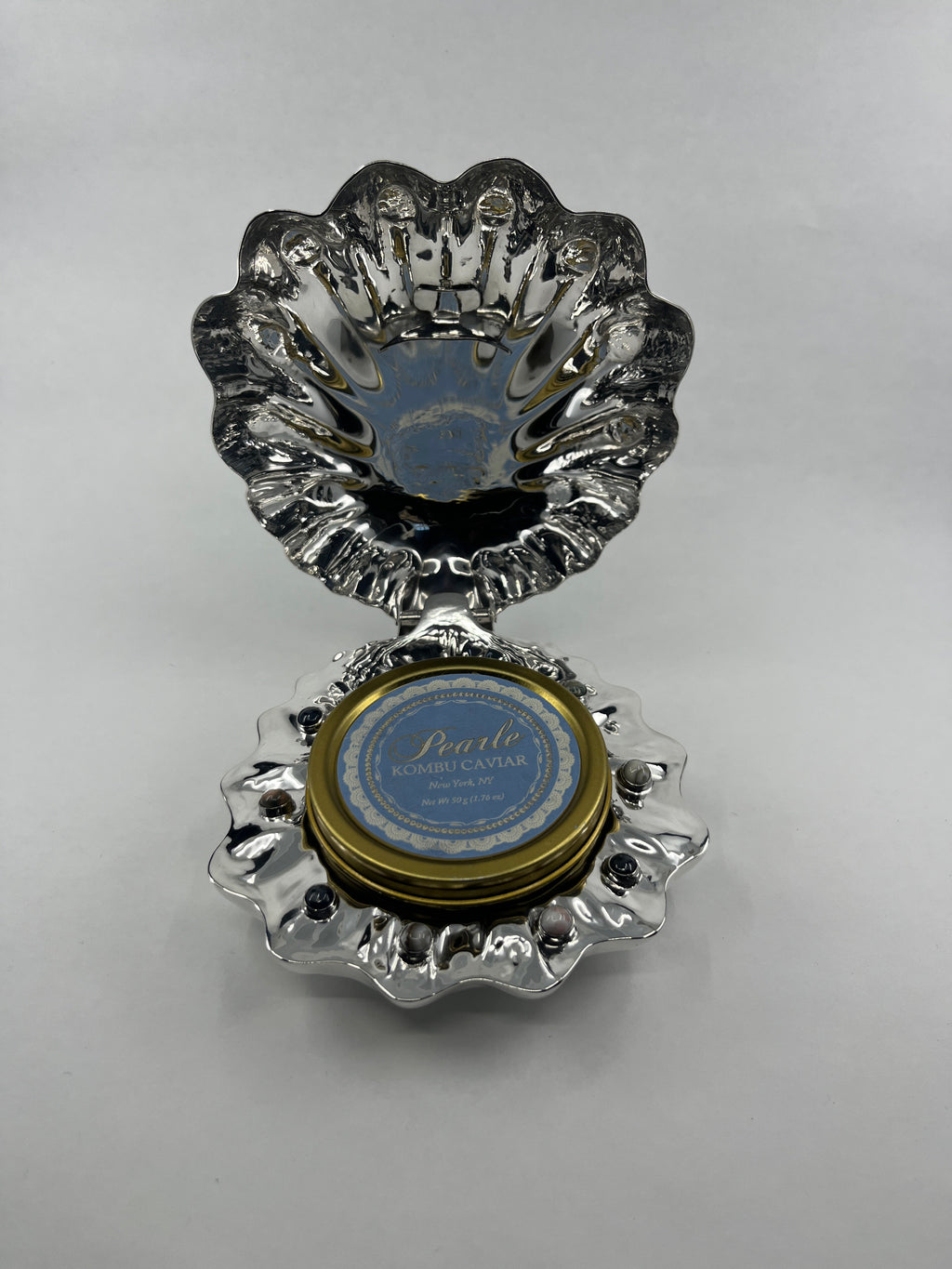 Handmade Solid Silver Caviar Shell