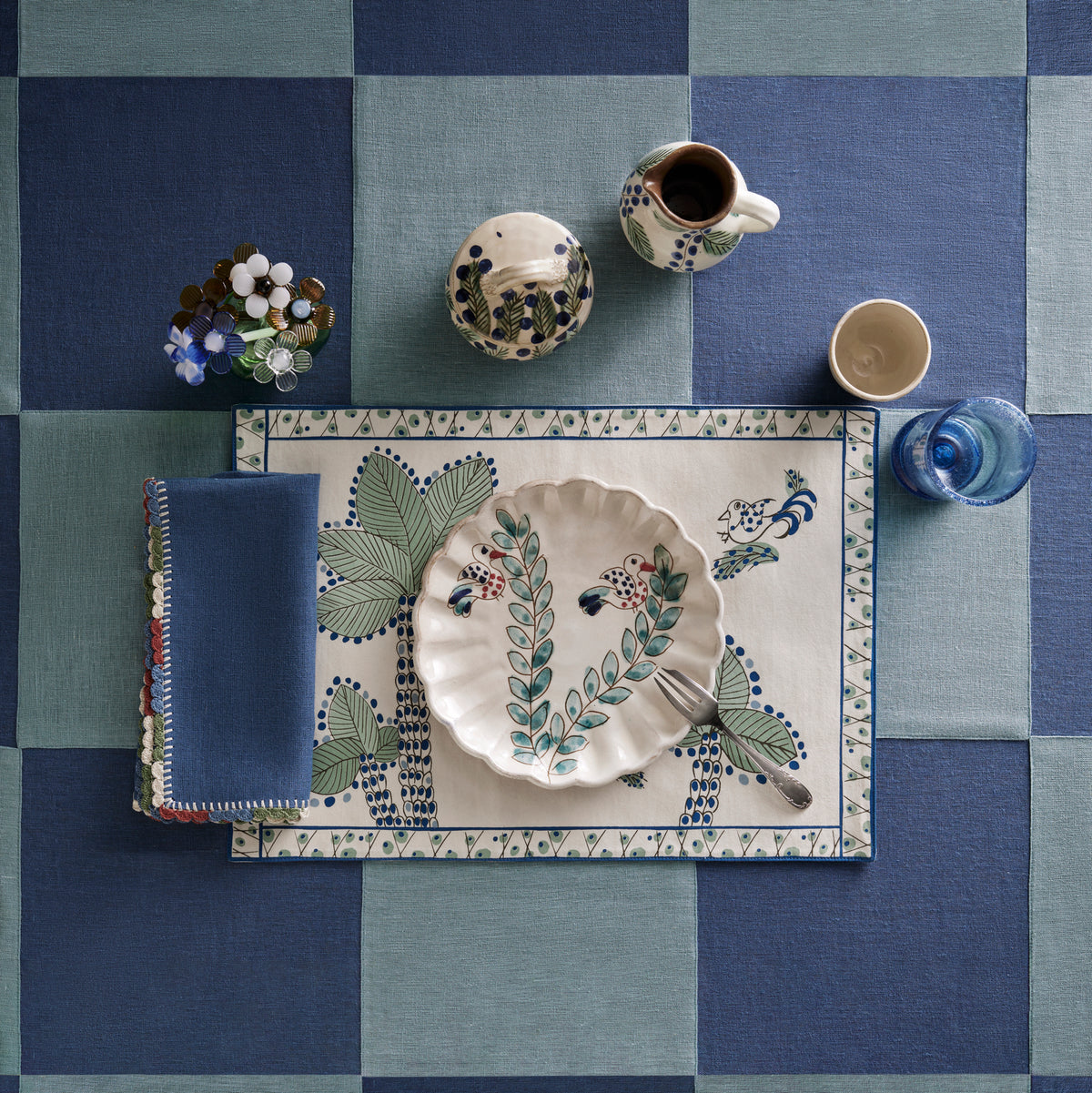 Luxor Crochet-Trimmed Linen Napkin