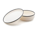 Handmade Ligne Large Plate and Medium Bowl Set