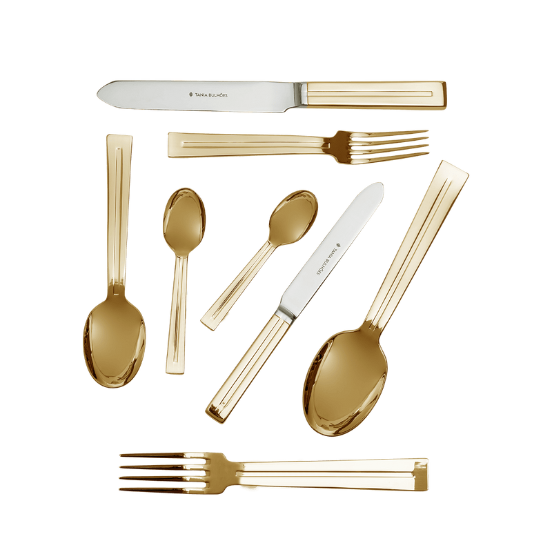 Flatware Metropole Gold-Plated Stainless Steel (8)