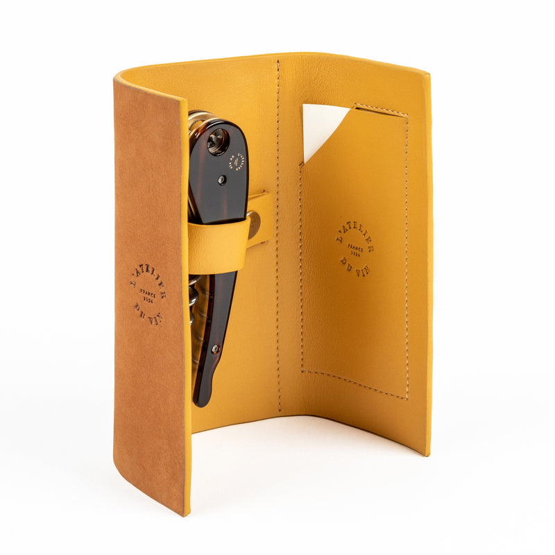 Wine Corkscrew in Handmade Leather Pouch