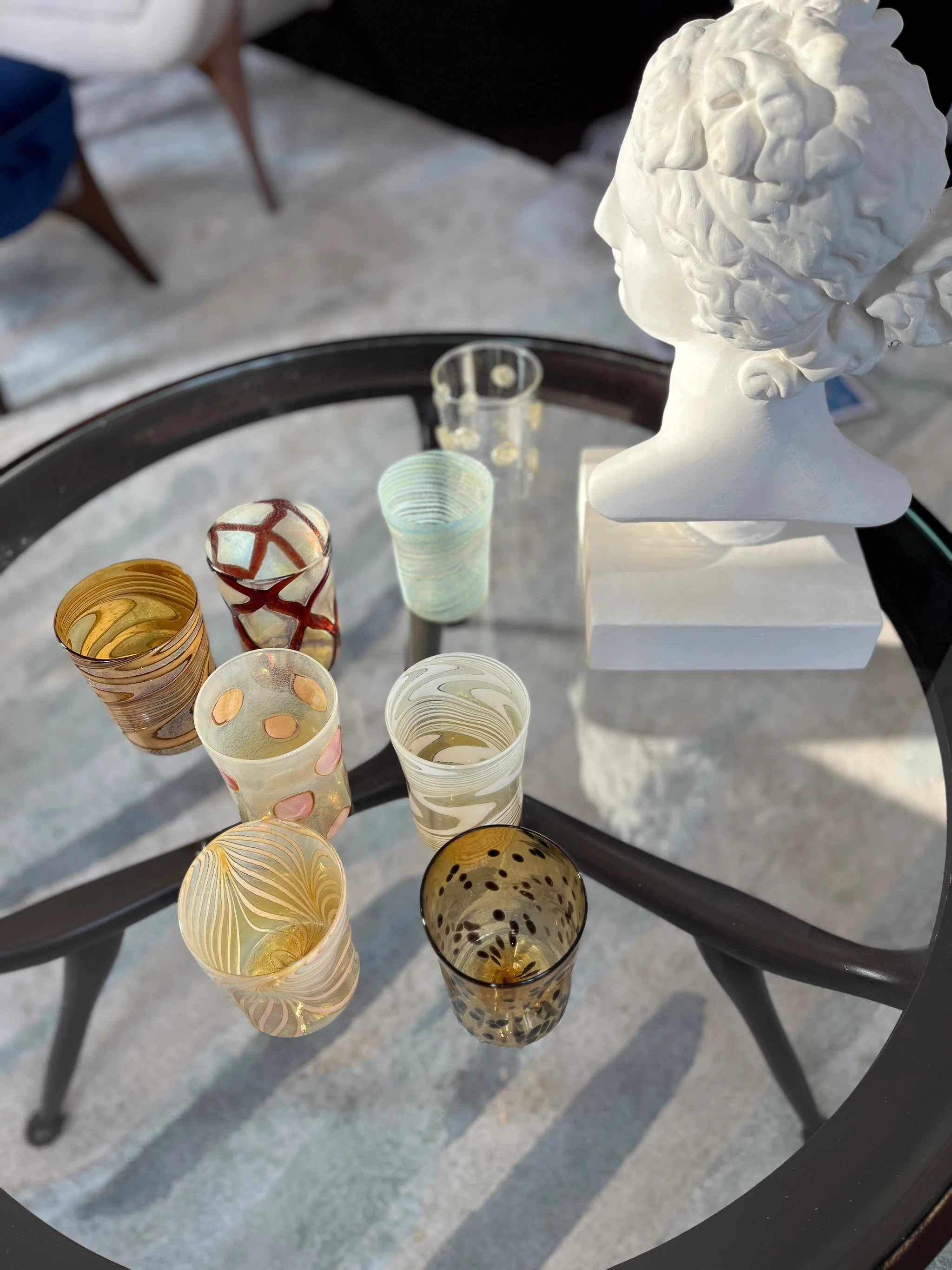Ernest Handmade Amber Murano Tumbler Glass