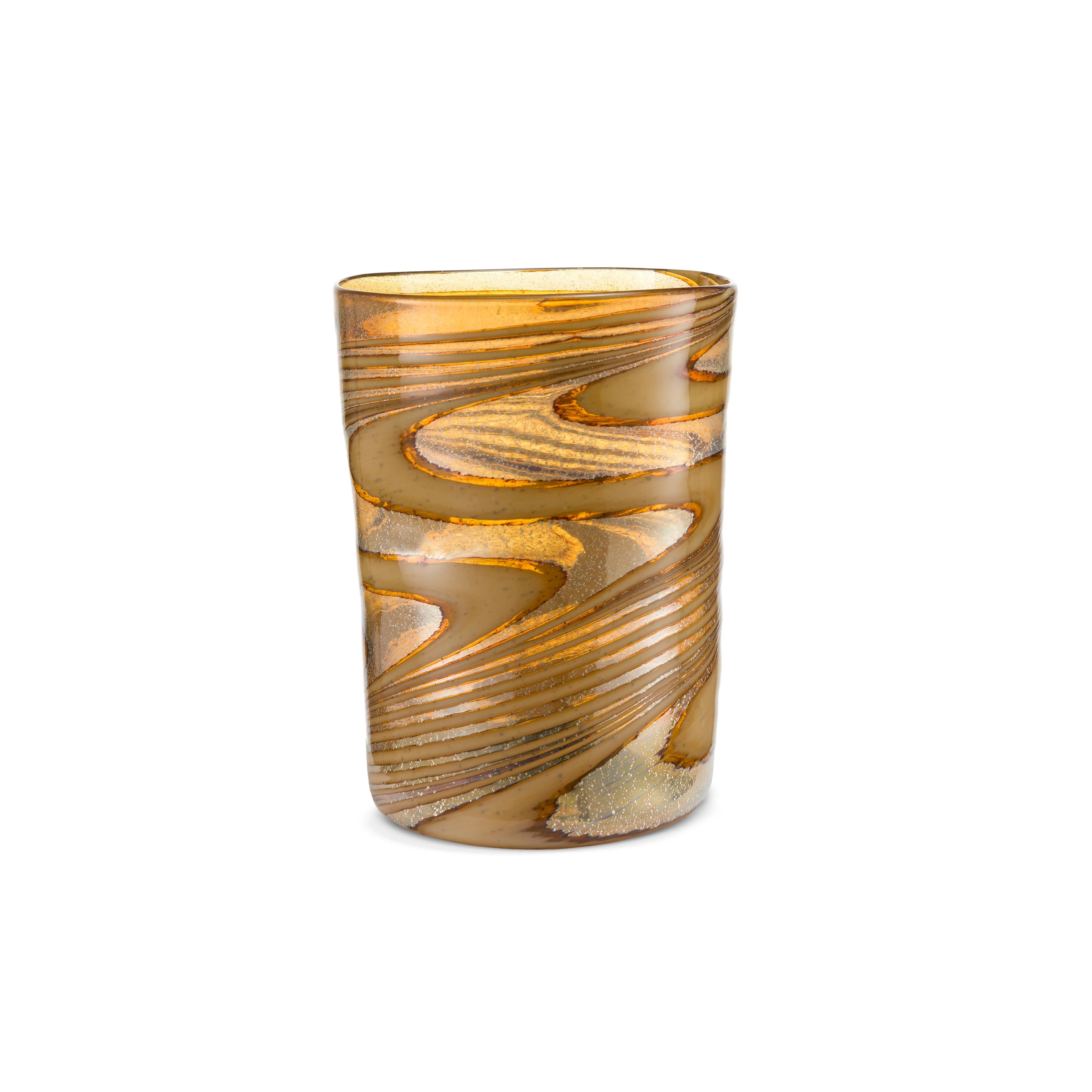 Ernest Handmade Amber Murano Tumbler Glass