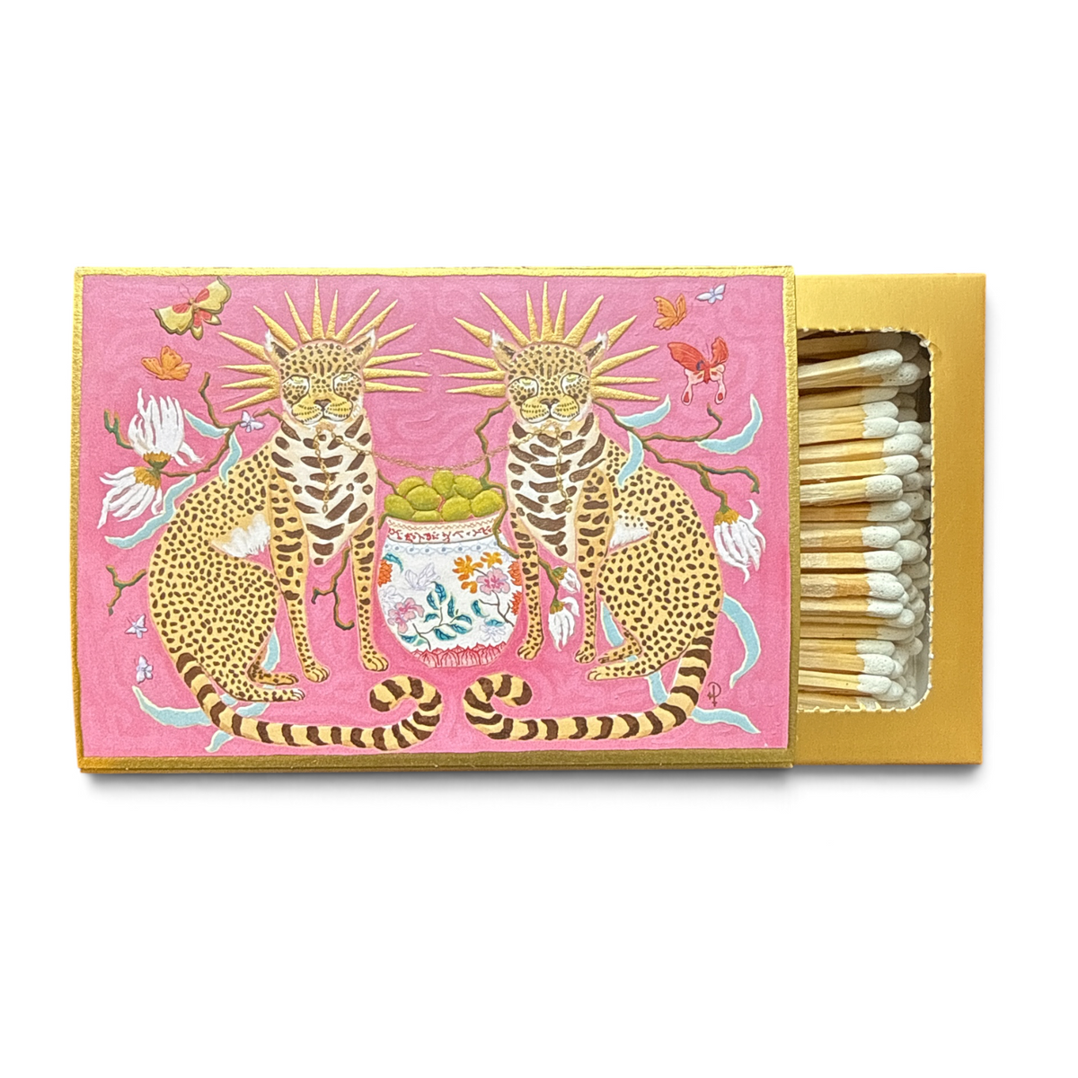 Two Crowned Leopards Small Matchbox