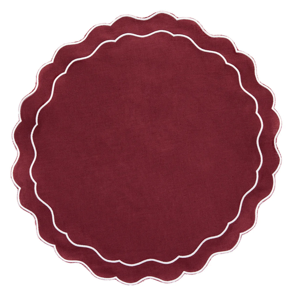 Linen Scalloped Edged Placemats