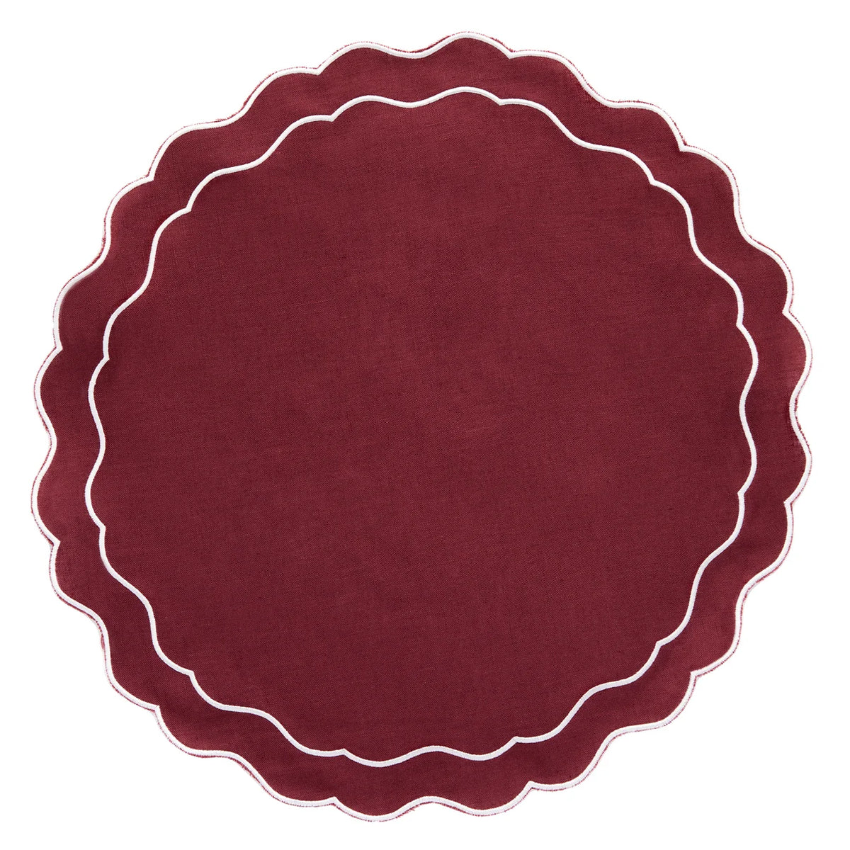 Linen Scalloped Edged Placemats