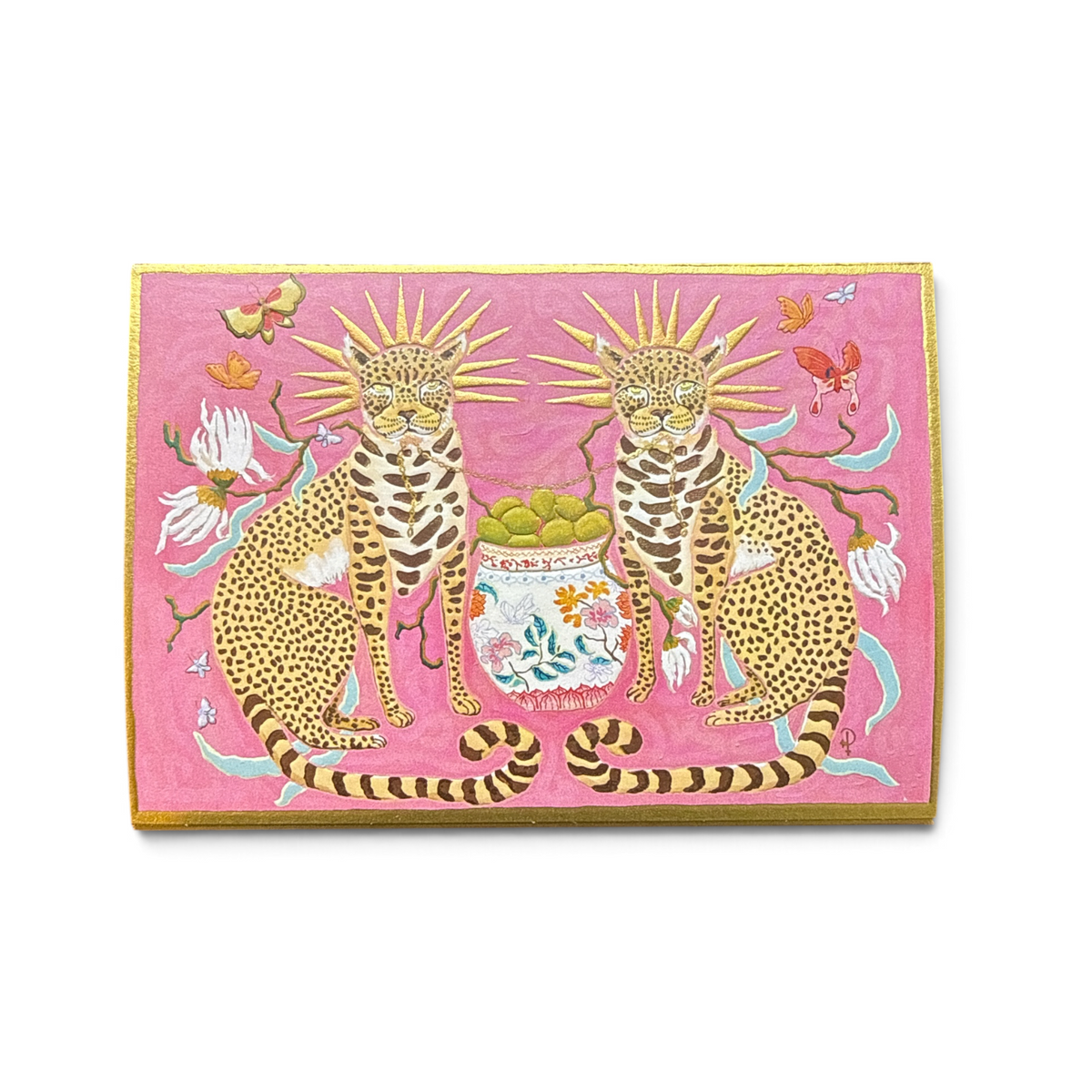 Two Crowned Leopards Small Matchbox