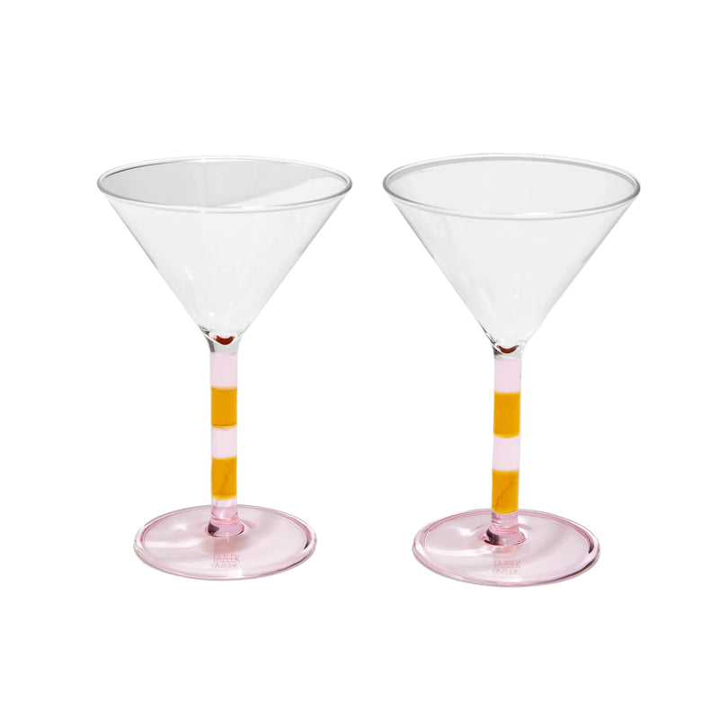 Striped Martini Glasses