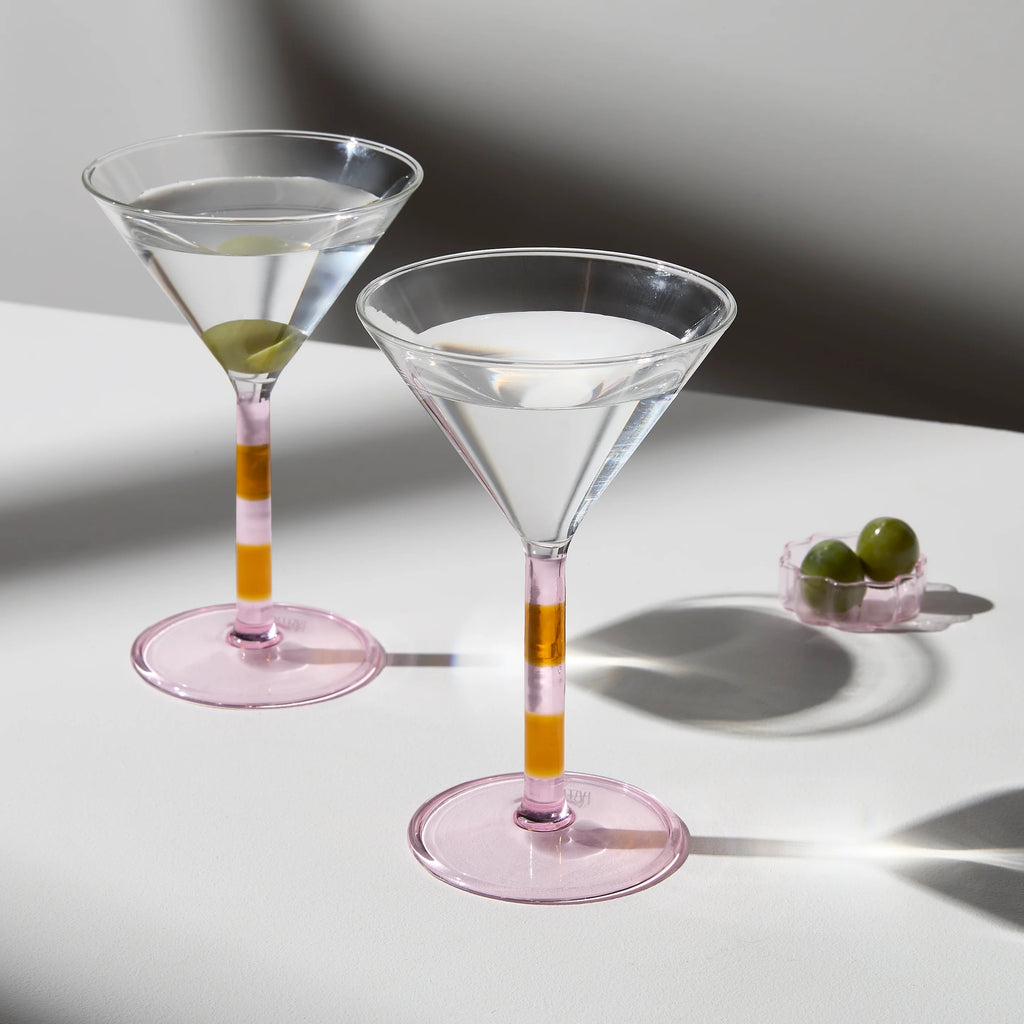 Striped Martini Glasses