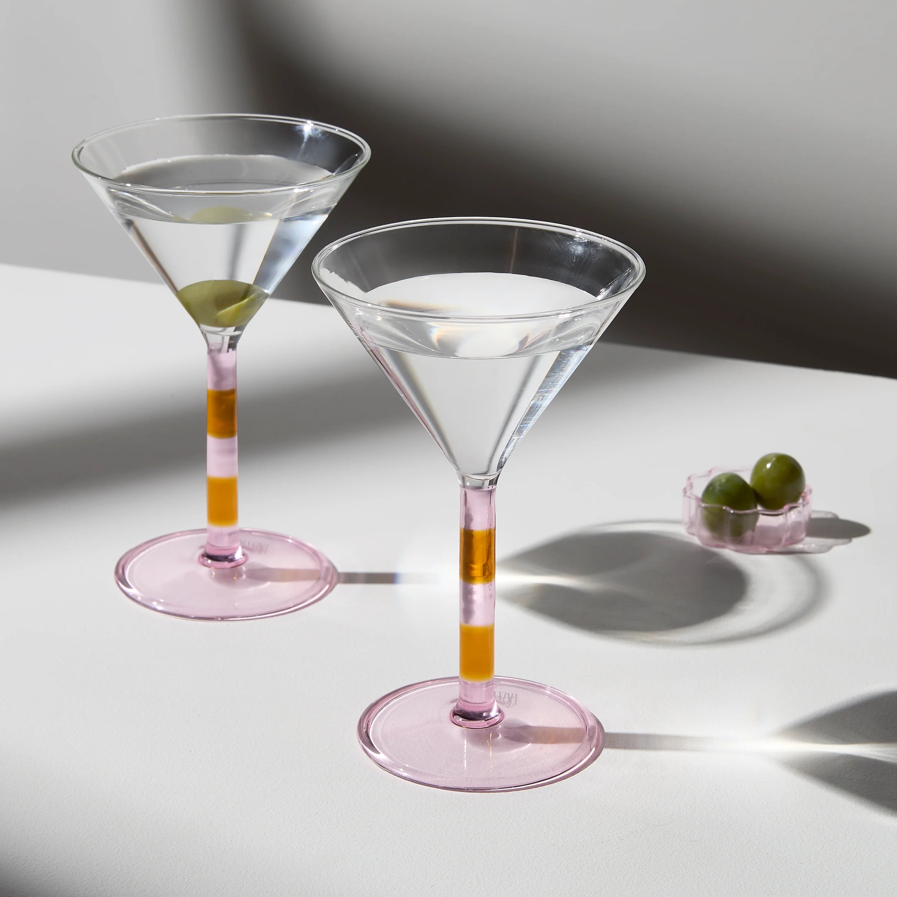 Striped Martini Glasses