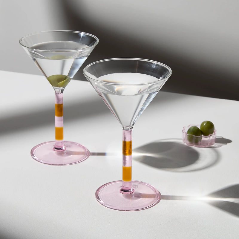 Striped Martini Glasses