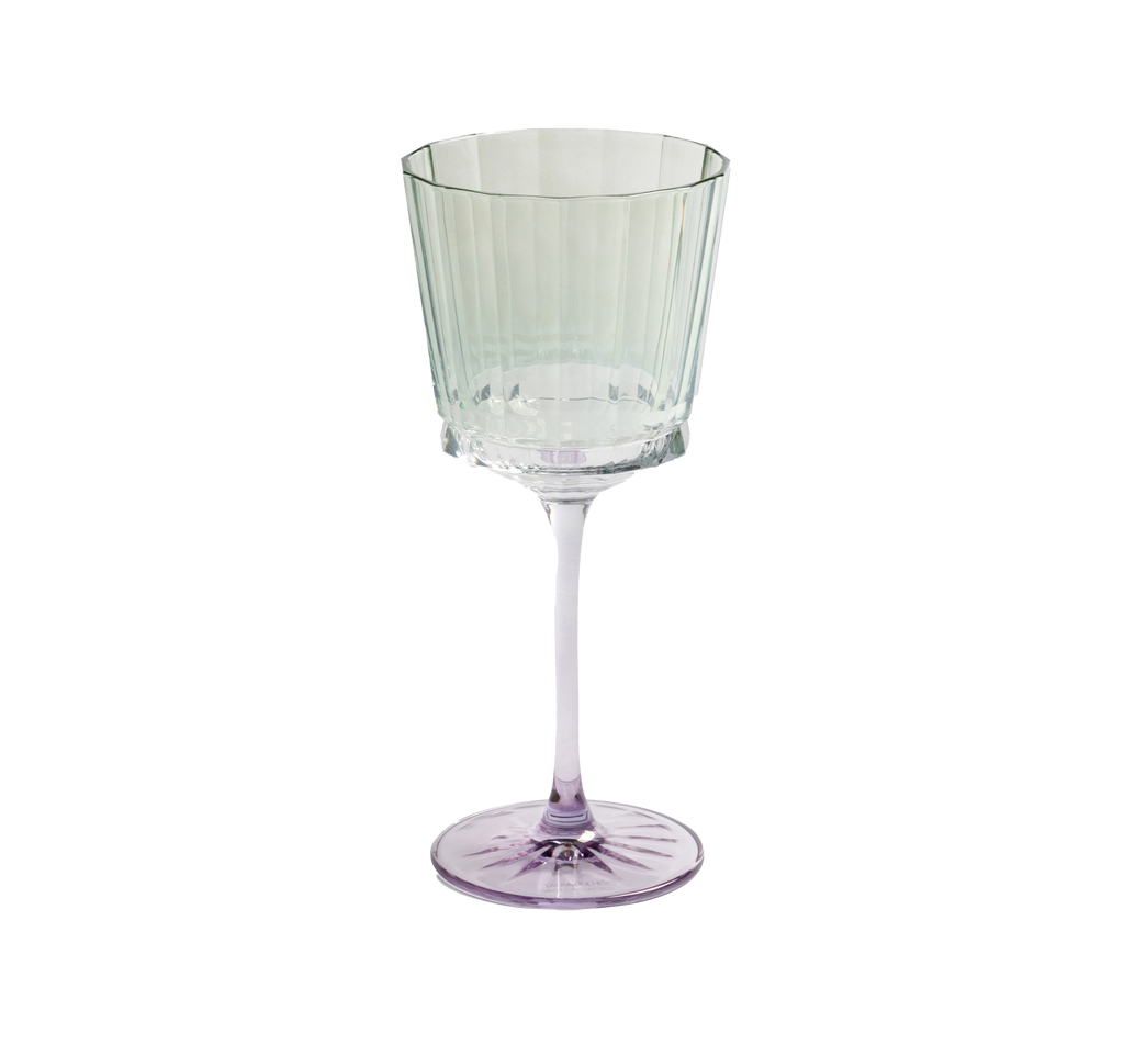 Stemmed Glass Verona Green & Purpura