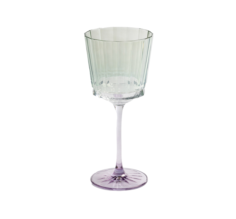 Stemmed Glass Verona Green & Purpura