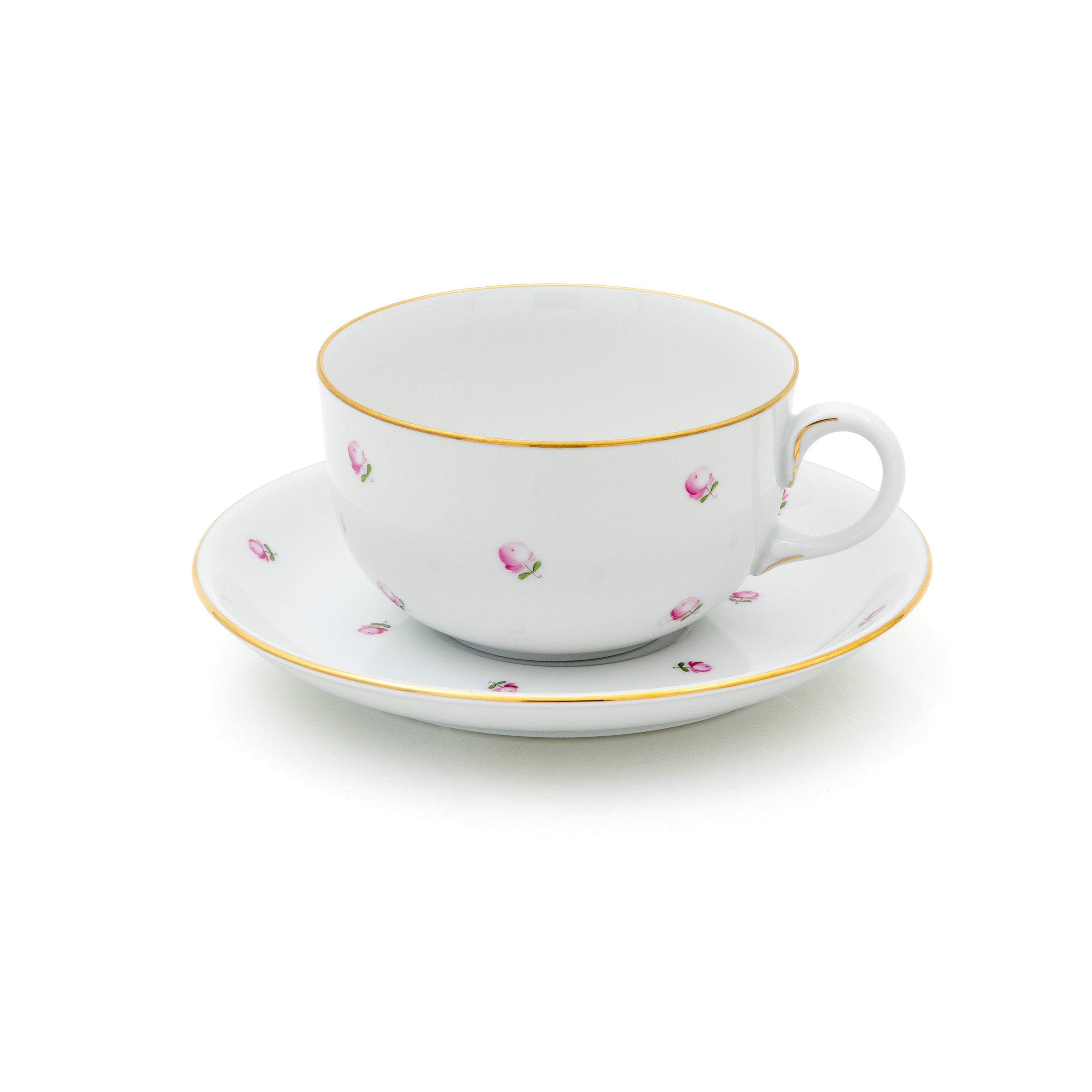 Tea Cup & Saucer - Small Scattered Roses