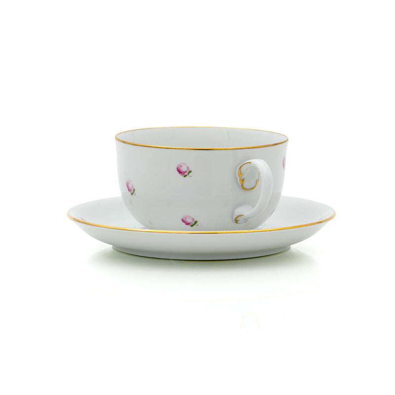 Tea Cup & Saucer - Small Scattered Roses