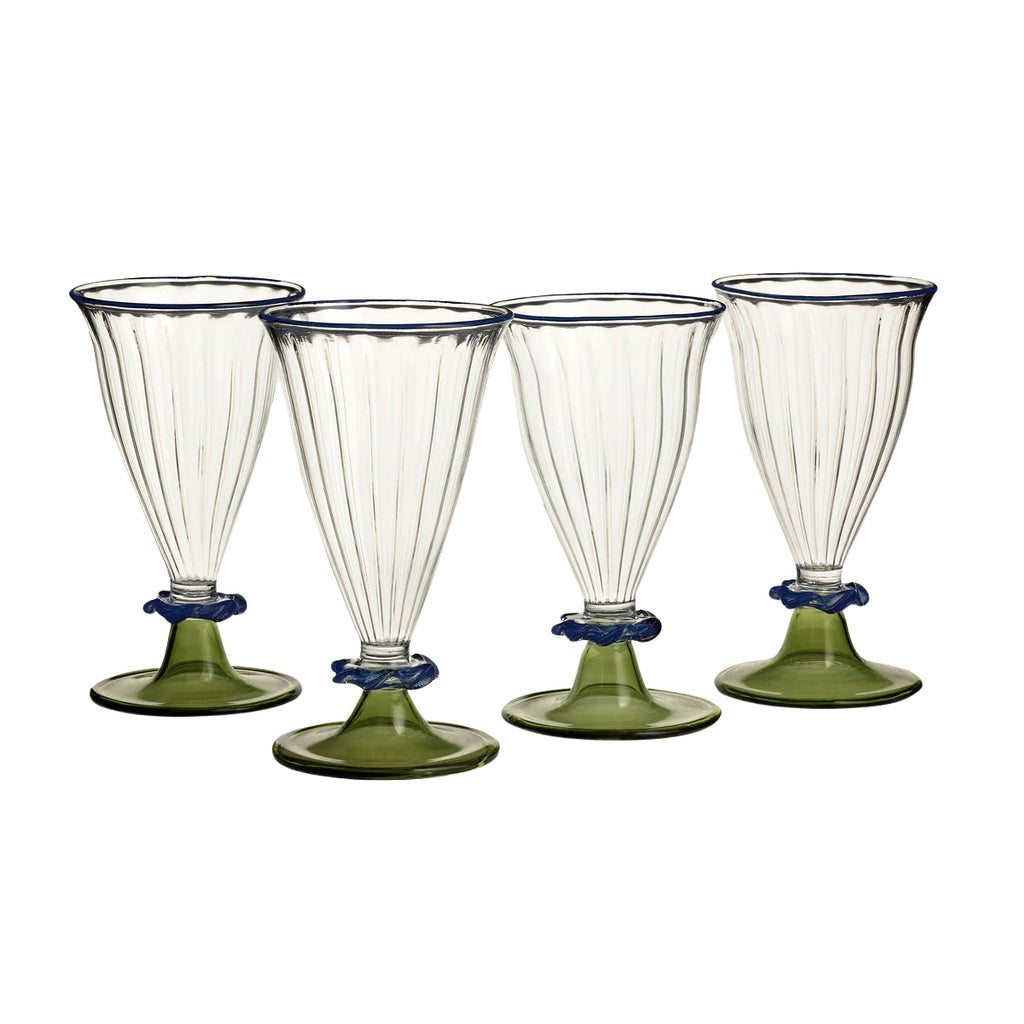 Handblown Palace Walk Wine Glass Set, Set of 4