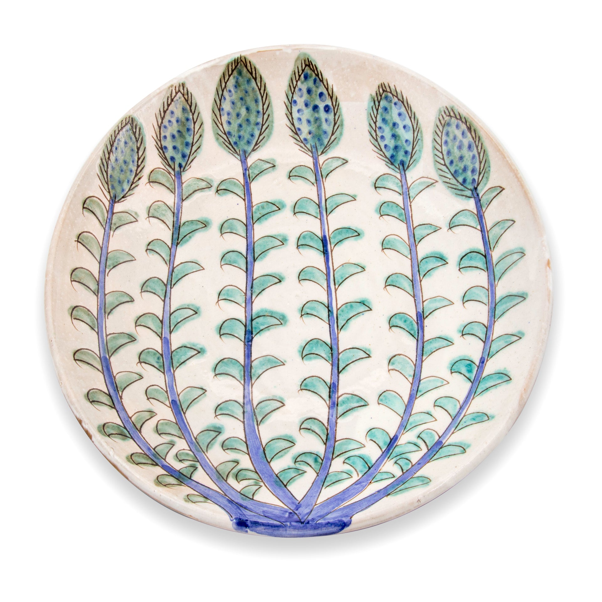 Anut Cairo Blue & Green Buds Platter
