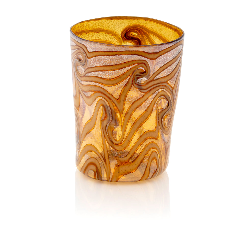 Ernest Handmade Amber Murano Tumbler Glass