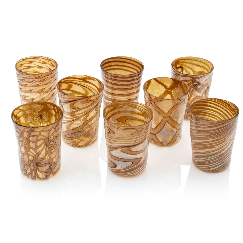 Ernest Handmade Amber Murano Tumbler Glass