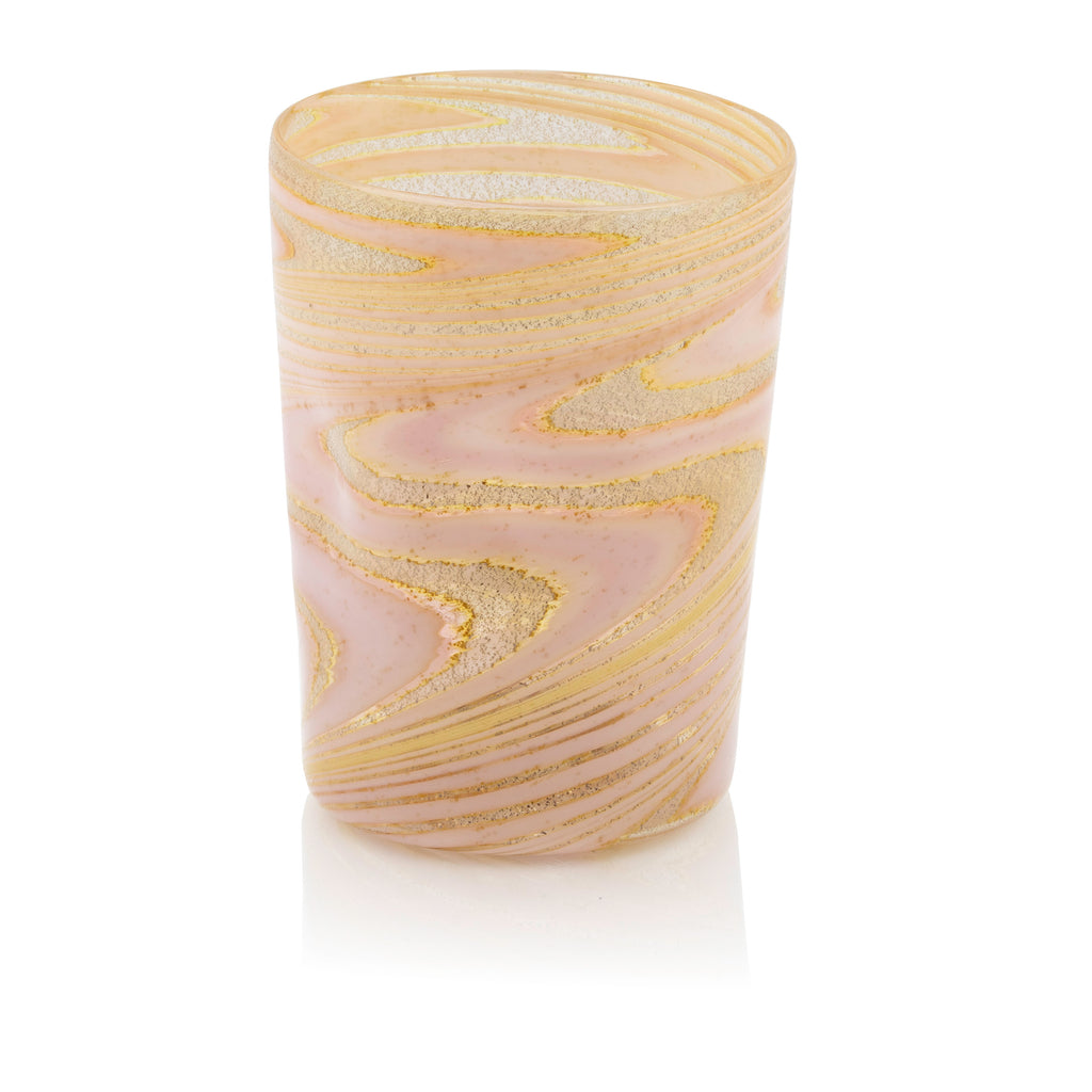 Ernest Handmade Gold & Rose Murano Tumbler Glass