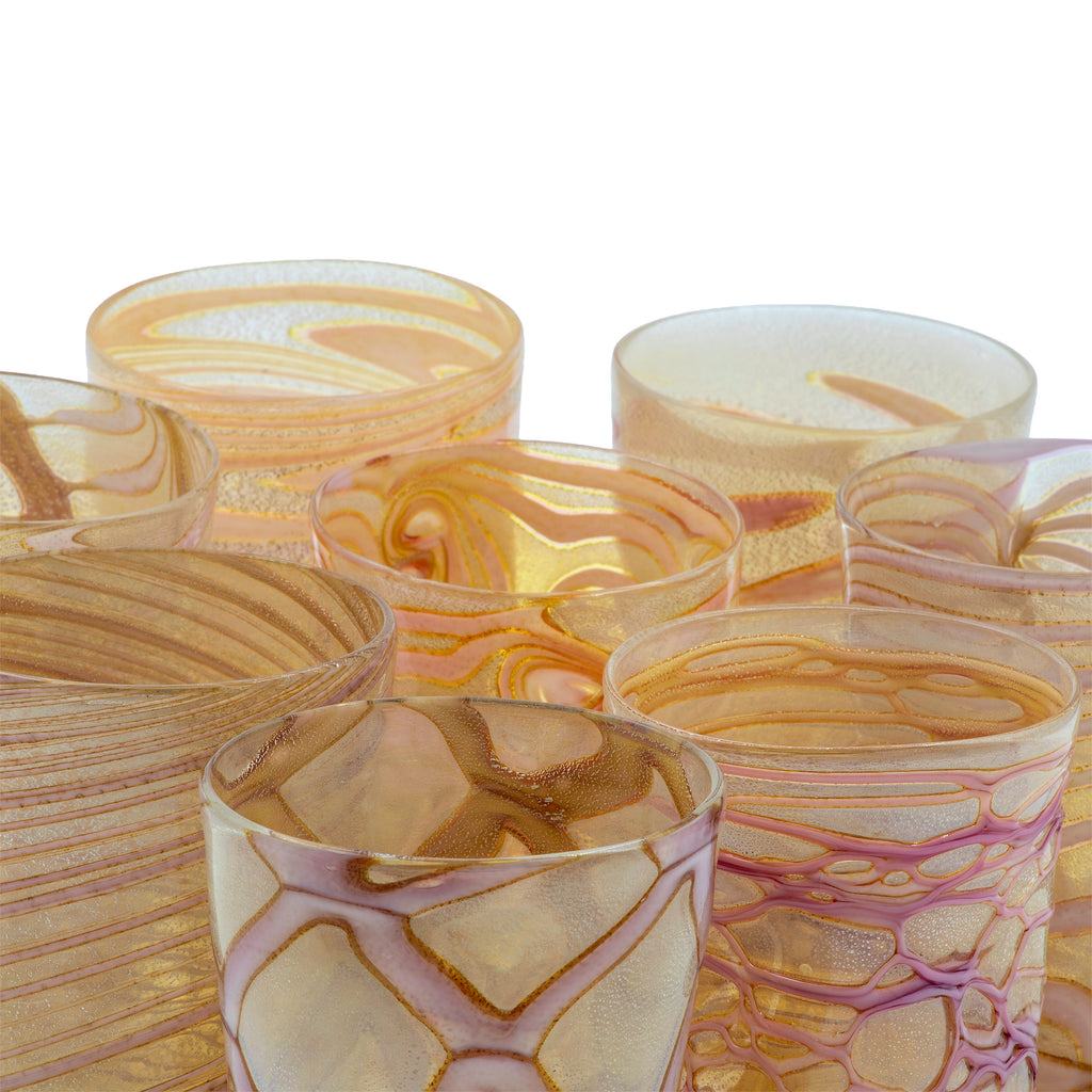 Ernest Handmade Gold & Rose Murano Tumbler Glass