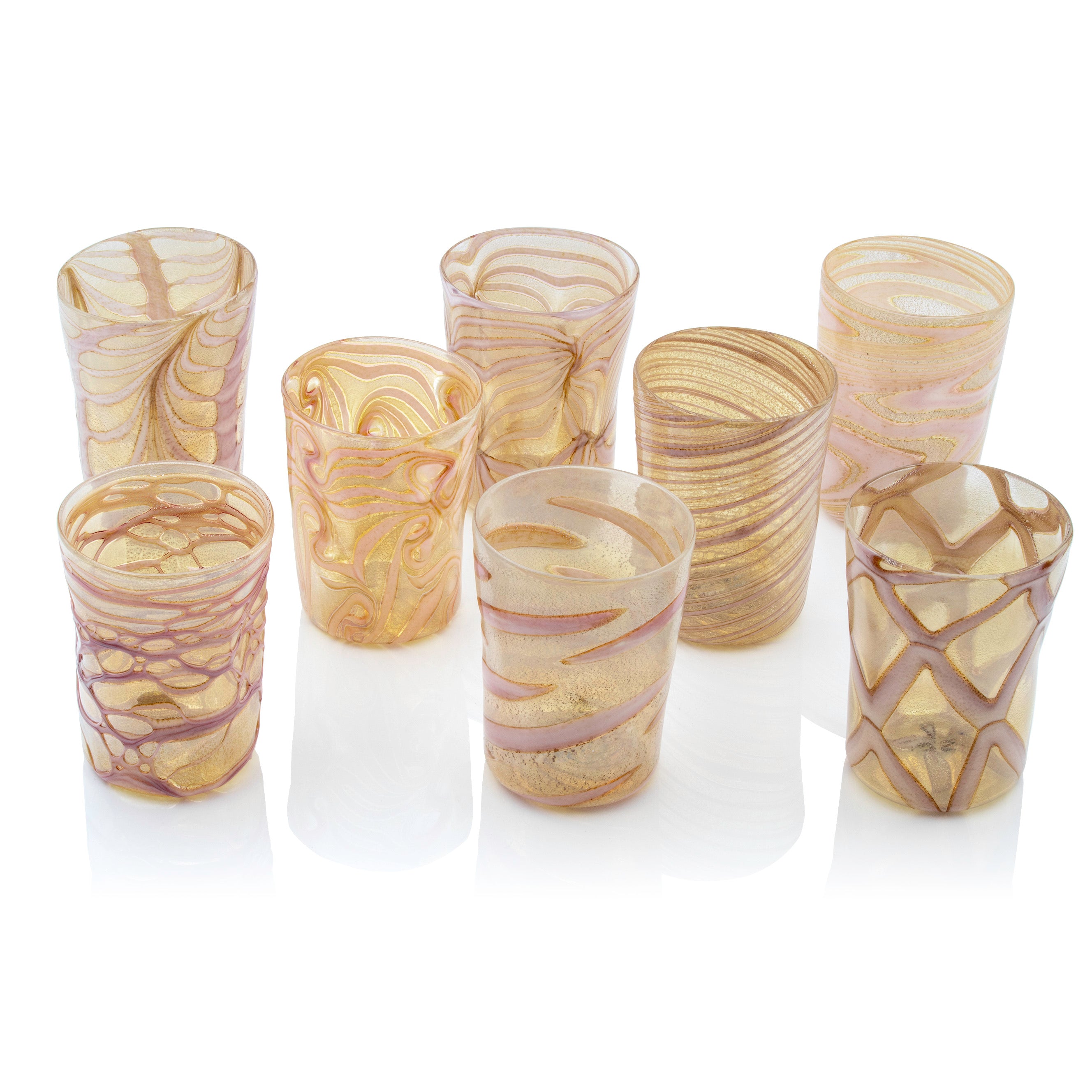 Ernest Handmade Gold & Rose Murano Tumbler Glass