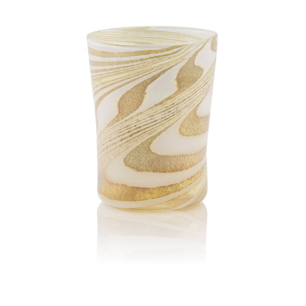 Ernest Handmade White & Gold Murano Tumbler Glass