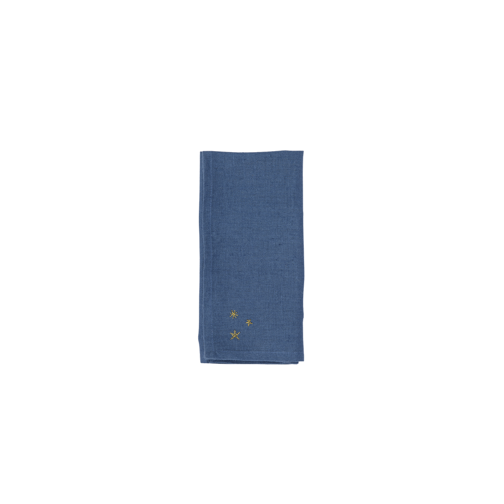 Starry Hand-Embroiderd Linen Napkin